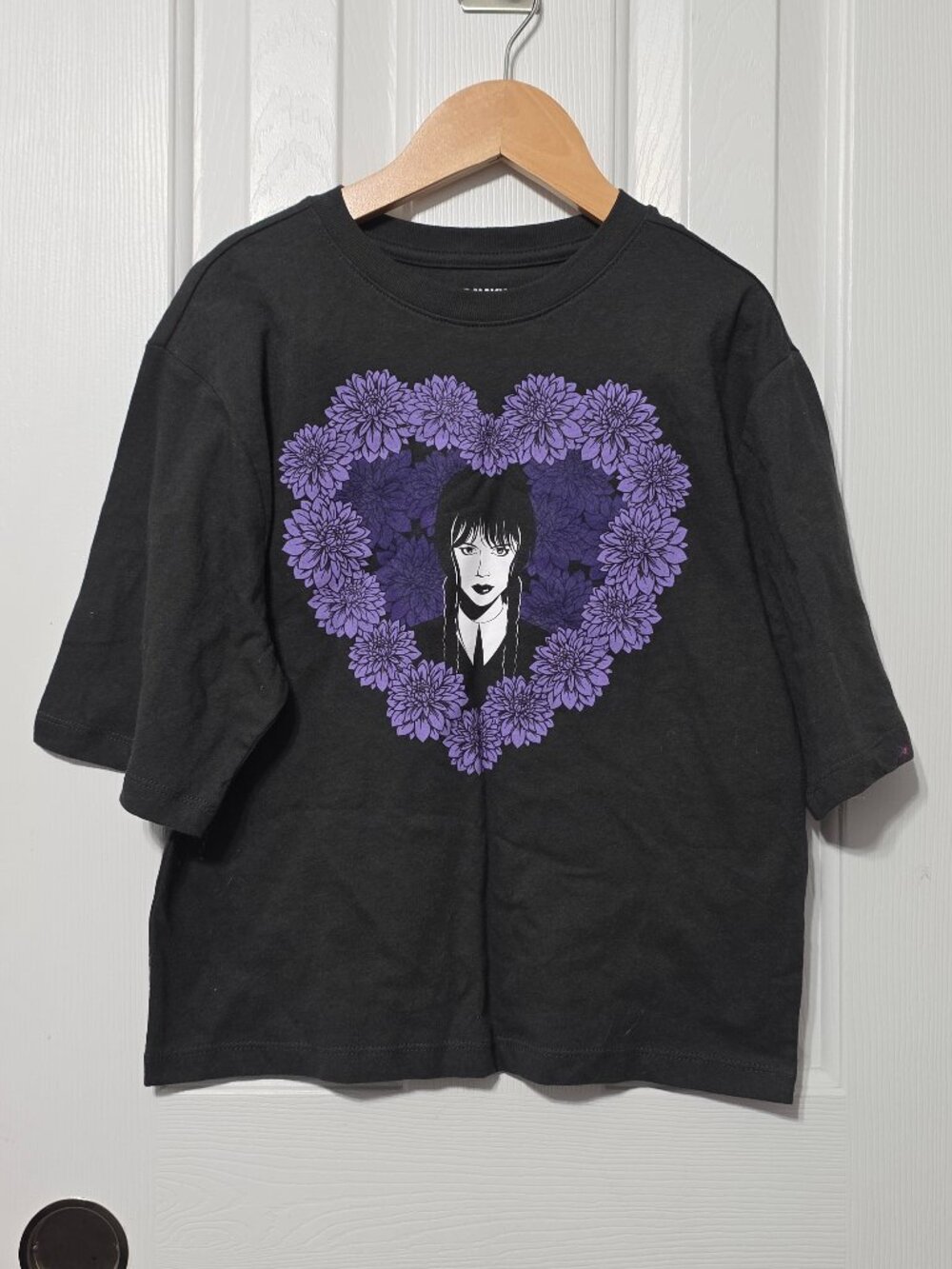 Girls Wednesday Addams Shirt, Medium, 8